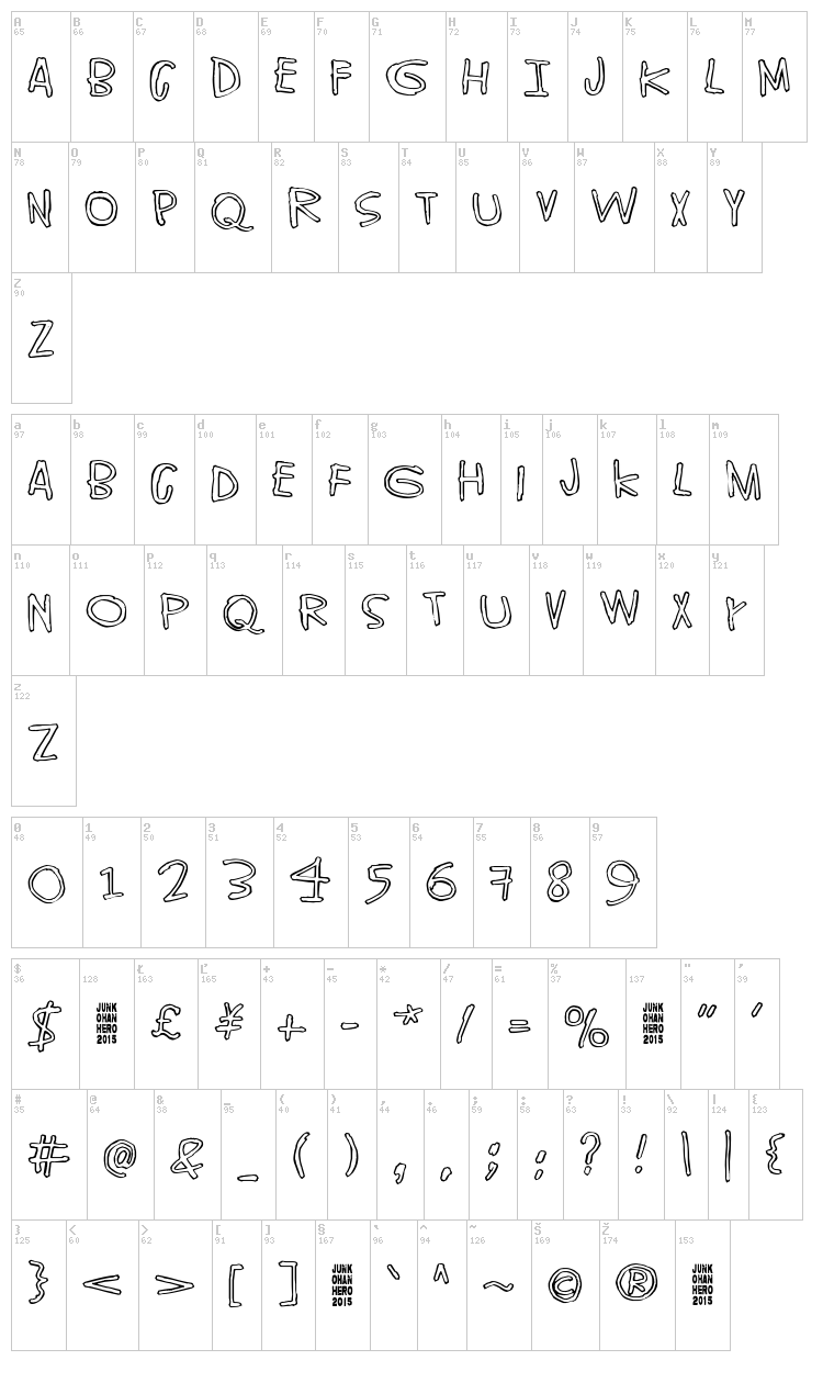 World without end font map